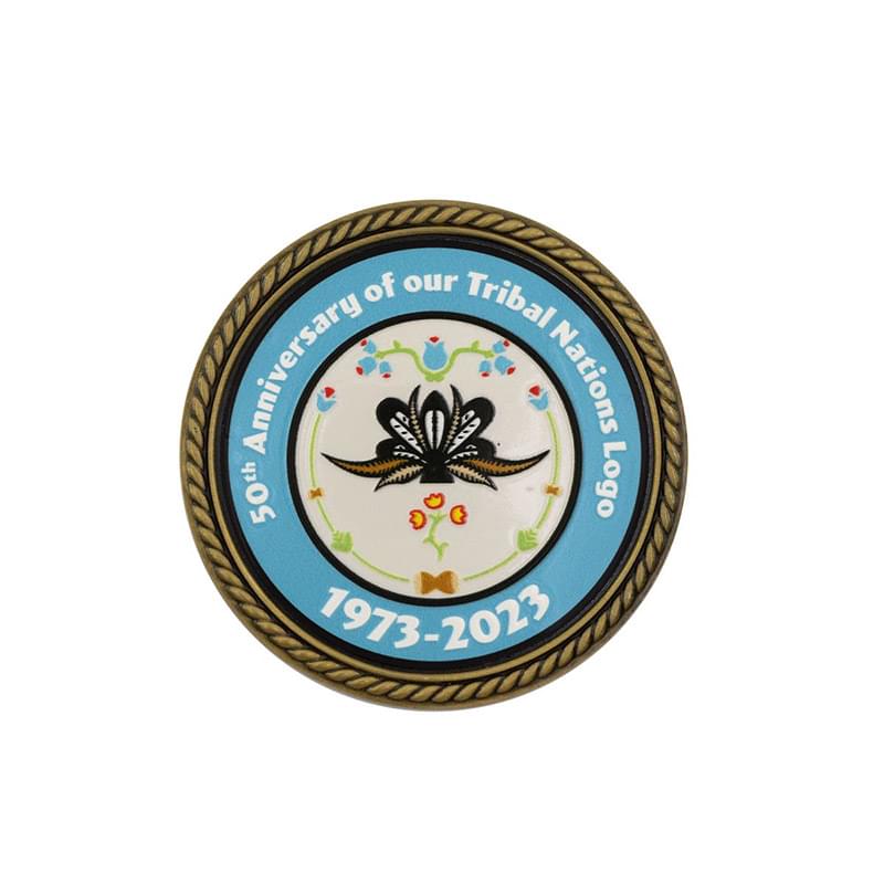 Challenge Coin Rope Border w/3D Texture Print (1-3/4")