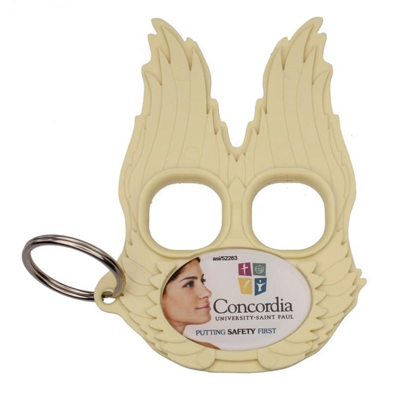 Guardian Angel Defense Keychain White w/ Full Color Imprint