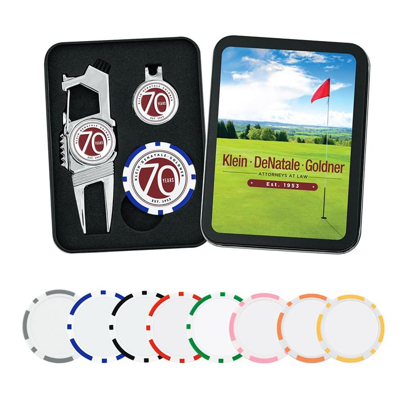 Golf n' Brew Divot Tool Gift Set w/ Poker Chip