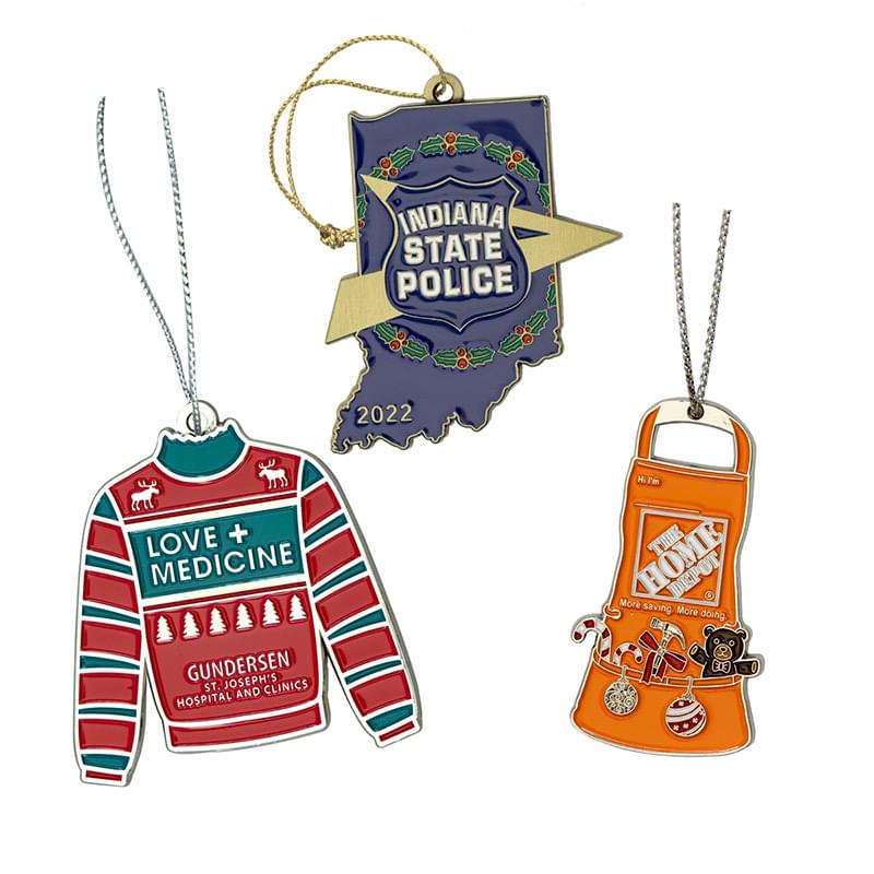 2½" Custom Die Cast Holiday Ornaments