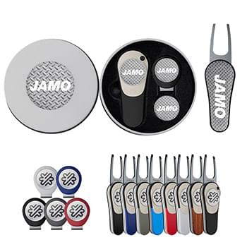 Pitchfix XL 2.5 Golf Divot Tool Deluxe Gift Set w/ Hat Clip