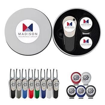 Pitchfix Icon Golf Divot Tool Deluxe Gift Set w/ Hat Clip