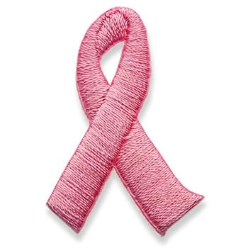 Pink Ribbon Embroidered Applique Sticker Patch - 1.5"