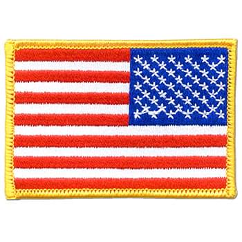 Reverse American U.S. Flag Patch - Embroidered