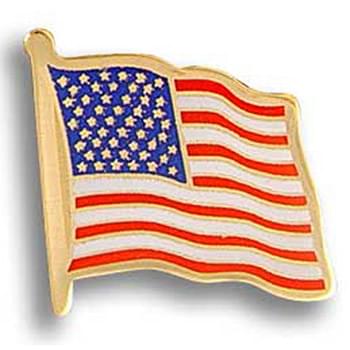 Etched American Flag Lapel Pin
