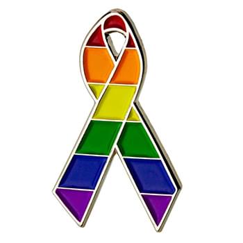 Lapel Pin, Rainbow Pride Awareness Ribbon