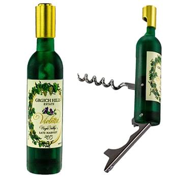 Wine Bottle Corkscrew Opener - Green