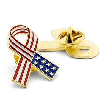 American Flag Ribbon - Patriotic Lapel Pins