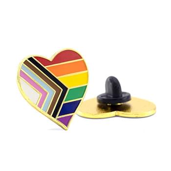 Progress Pride Rainbow Heart Lapel Pin