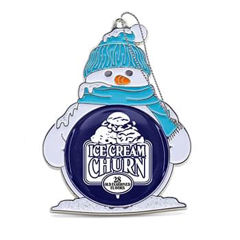 Modern Snowman w/ Beanie Holiday Ornament